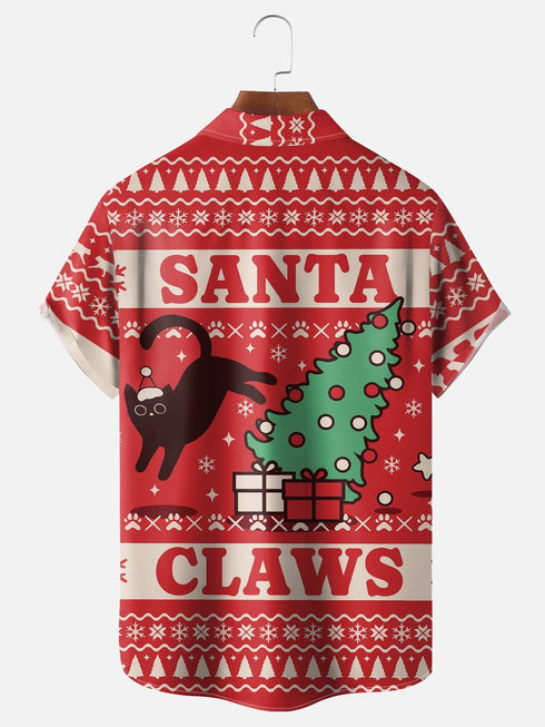 Men's Christmas Funny Graphic Short Sleeve Hawaiian Shirt